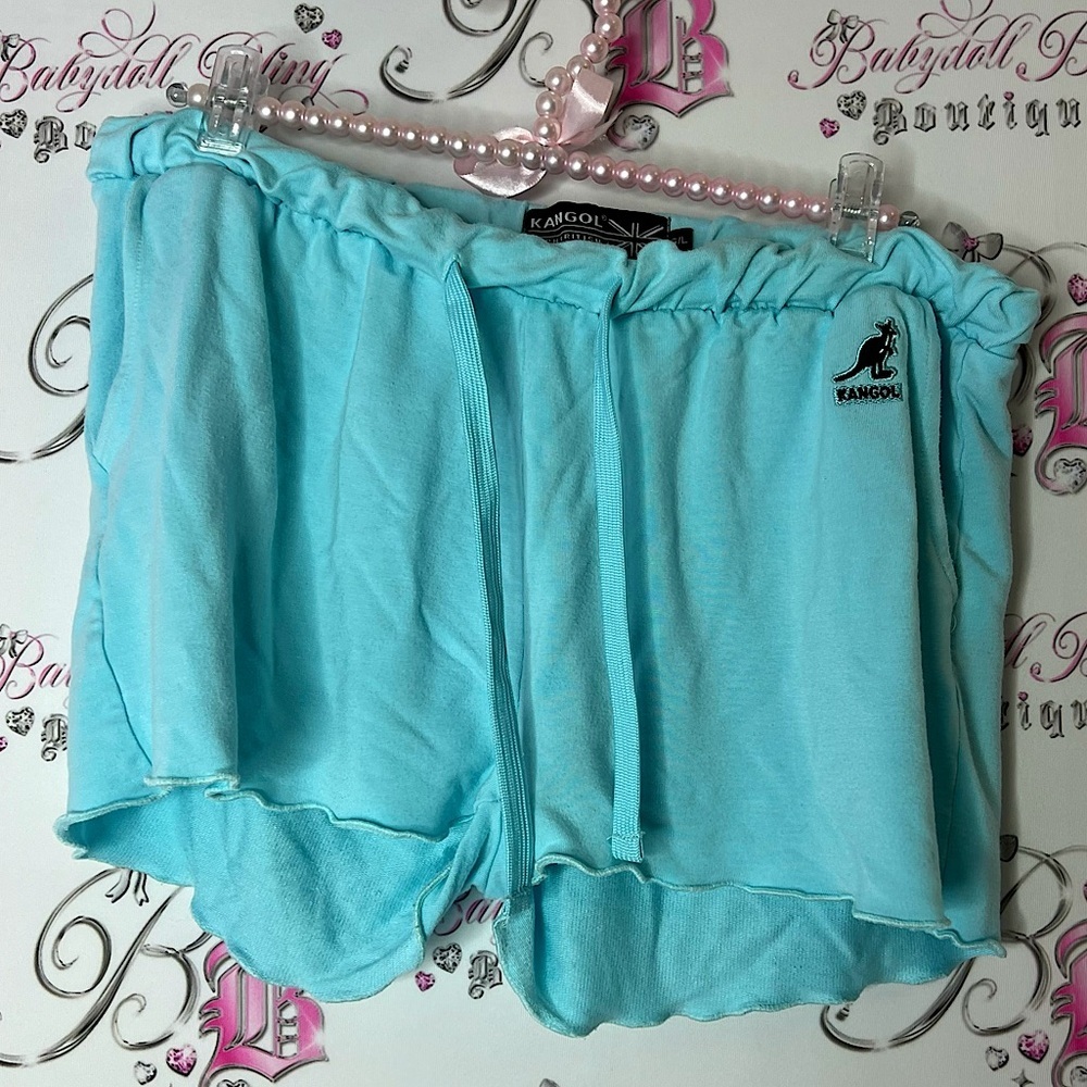 Kangol shorts baby Light Blue Lounge Shorts loose trim look embroidered